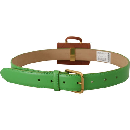 Dolce & Gabbana Green Leather Devotion Heart Micro Bag Headphones Belt