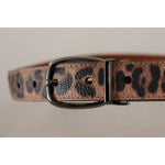 Dolce & Gabbana Elegant Engraved Leather Belt - Timeless Style Dolce & Gabbana Dark Gray