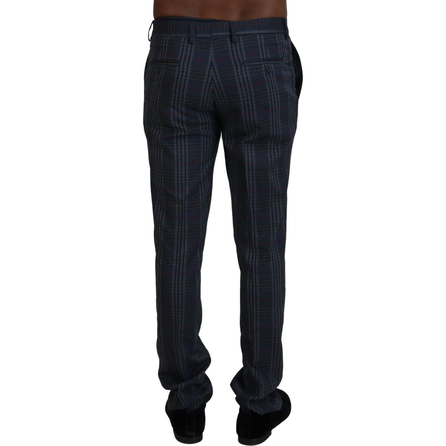 BENCIVENGA Gray Pure Wool Men Checkered Pants PAN71359 - 46