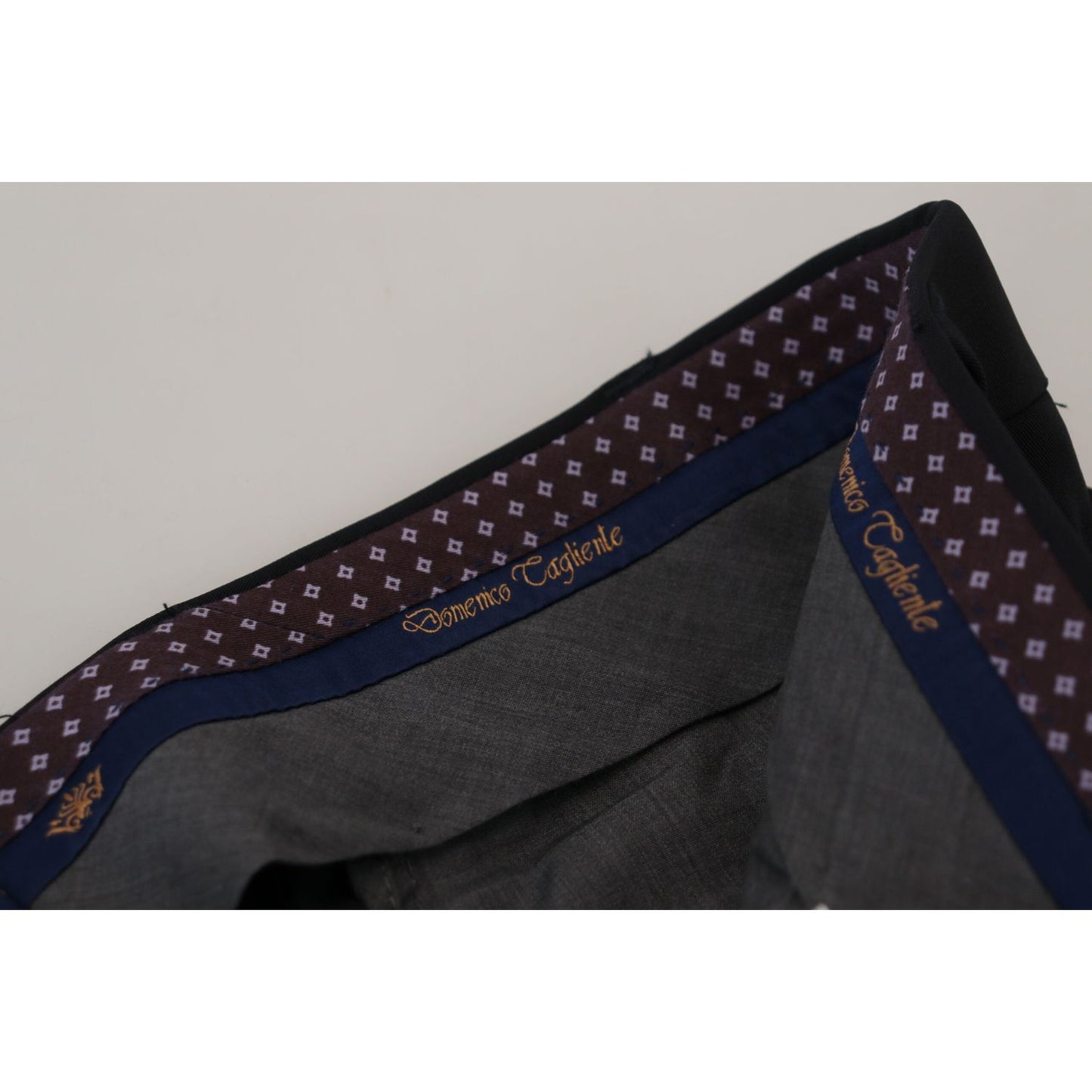 Domenico Tagliente Black Polyester Tapered Dress Pants