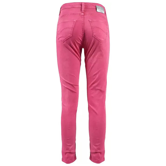 Yes Zee Chic Fuchsia Skinny Jeans with Mini Ankle Slits Yes Zee