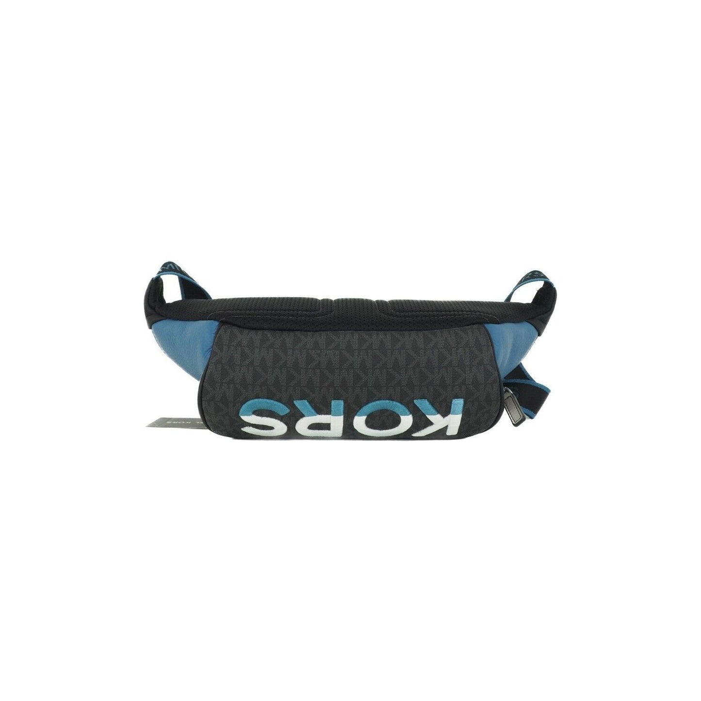 Michael Kors Cooper Large Blue Multi Leather Embroidered Logo Utility Belt Bag