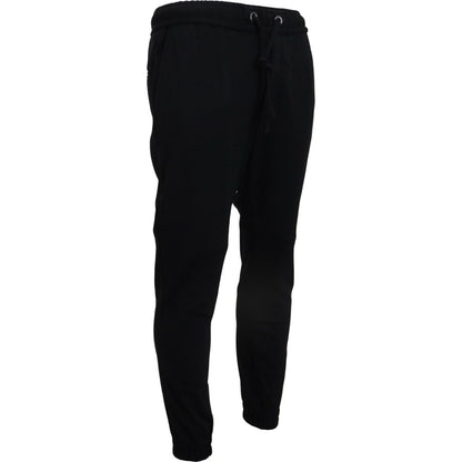 Dolce & Gabbana Black Mens Sport Wool Sweatpants Pants