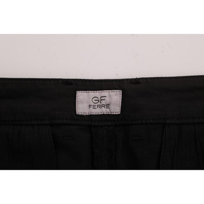 GF Ferre Black Cotton Stretch Chinos Pants Jeans & Pants