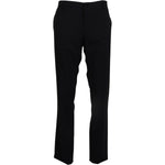 Dolce & Gabbana Black Wool Stretch Dress Formal Slim Fit Pant