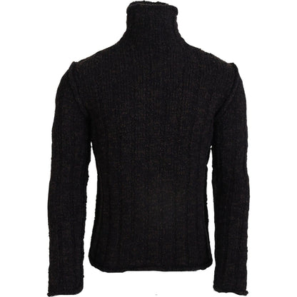 Dolce & Gabbana Brown Wool Knit Turtleneck Pullover Sweater