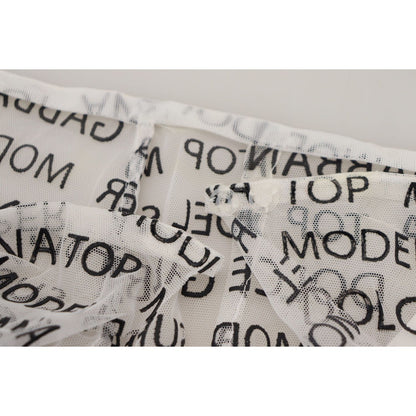 Dolce & Gabbana White Logo See Through A-line Mini Skirt