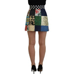 Dolce & Gabbana Multicolor Majolica Patchwork Mini Skirt