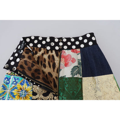 Dolce & Gabbana Multicolor Majolica Patchwork Mini Skirt