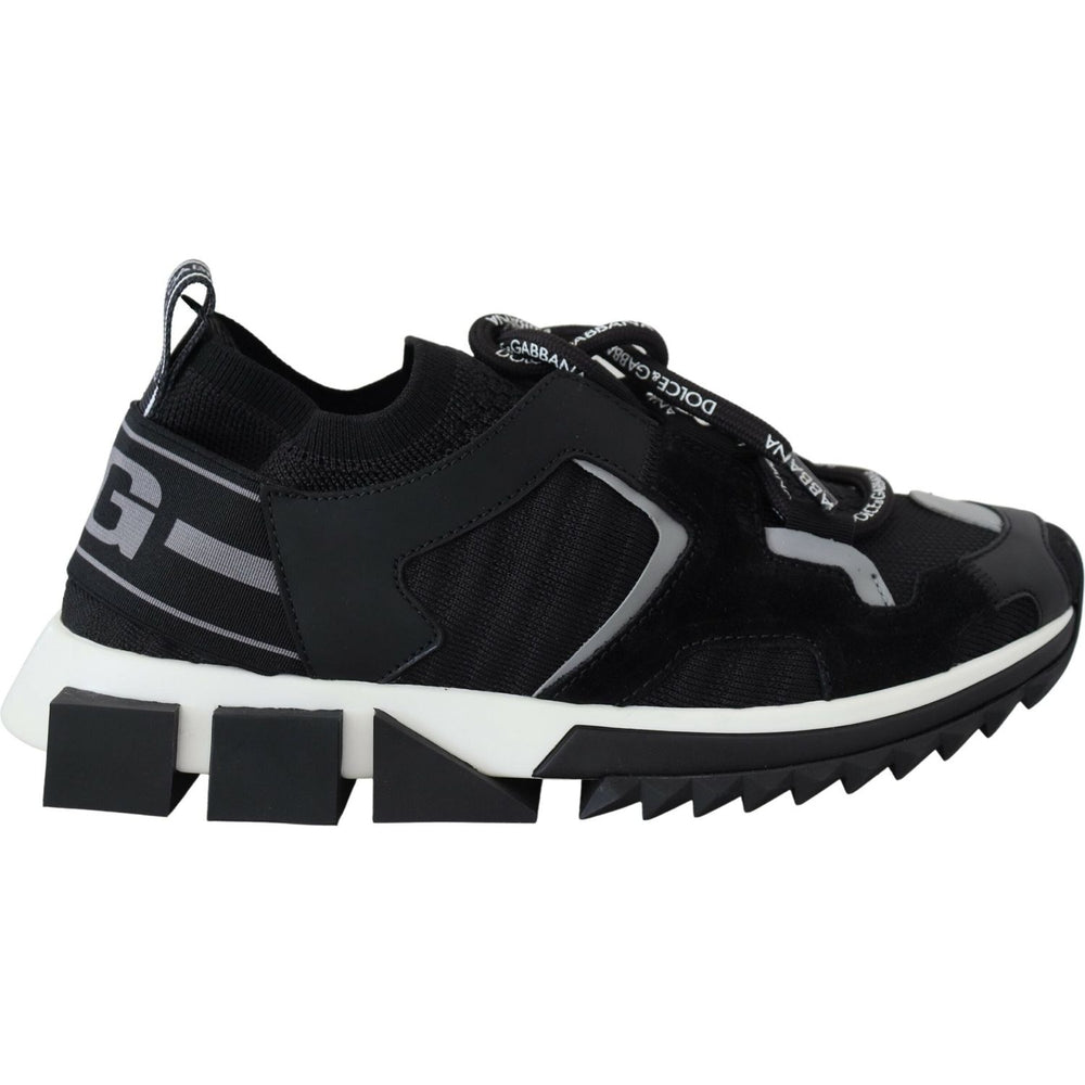 Dolce & Gabbana Black Mesh Sorrento Trekking Sneakers Shoes