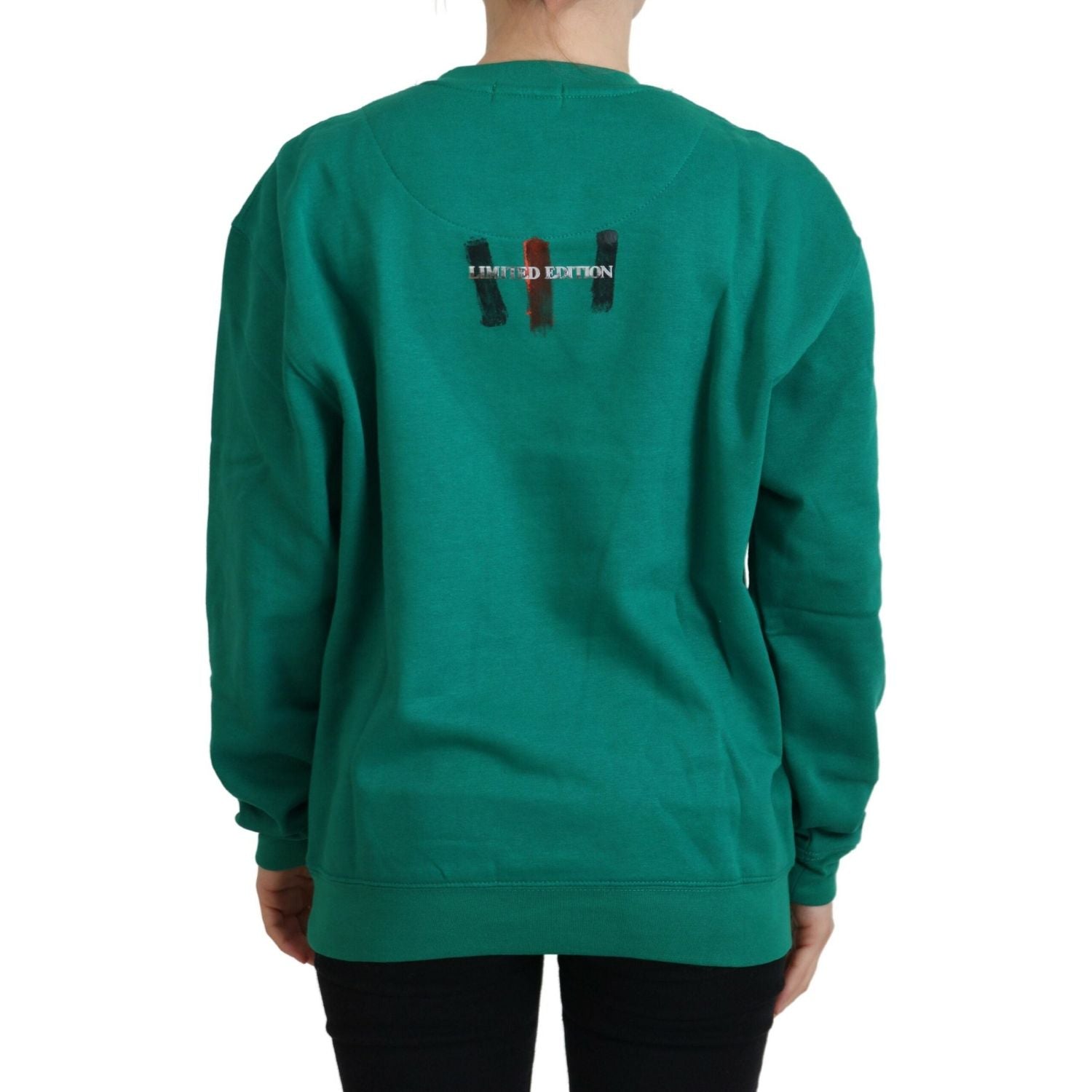 别致绿色印花长袖毛衣