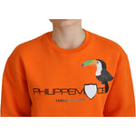 Philippe Model Orange Printed Long Sleeves Pullover Sweater