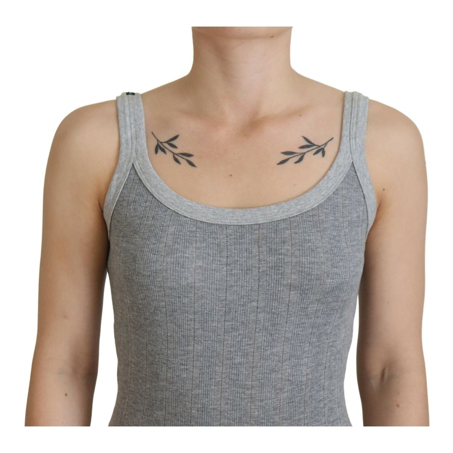 Dolce & Gabbana Gray Cotton Modal Canotta Tank Top T-shirt