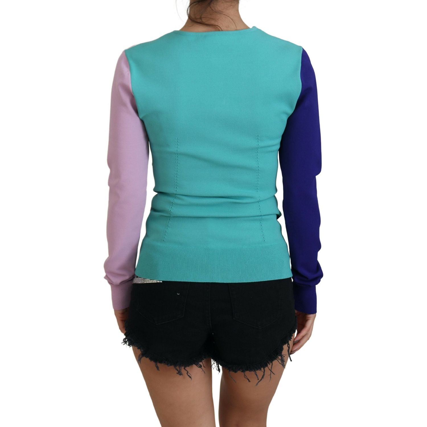 时尚多色 V 领套头衫