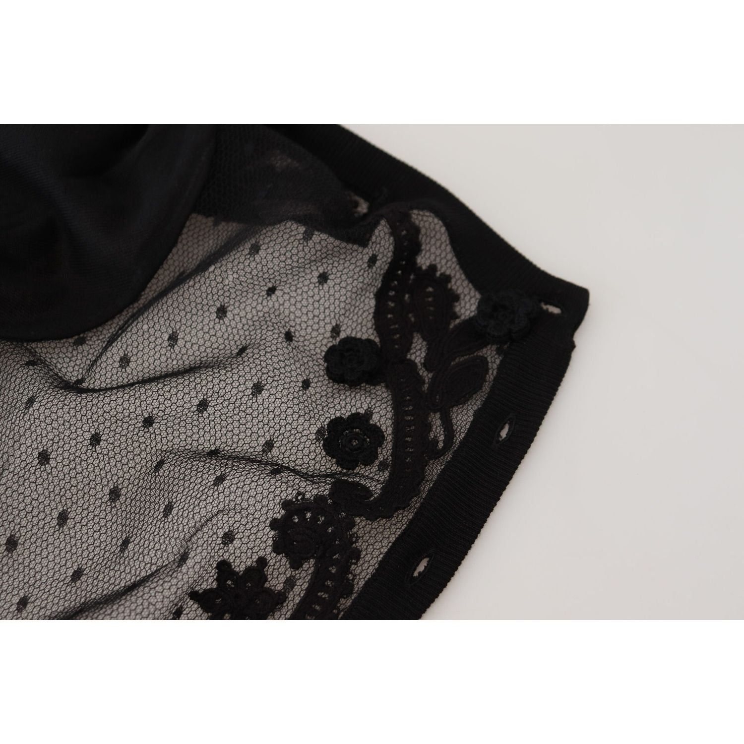 优雅黑色花卉蕾丝开衫