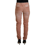 Acht Pink Mid Waist Slim Fit Women Casual Pants