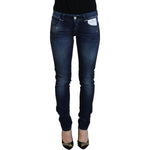 Acht Blue Cotton Low Waist Slim Fit Women Casual Denim Jeans