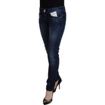 Acht Blue Cotton Low Waist Slim Fit Women Casual Denim Jeans