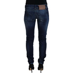 Acht Blue Cotton Low Waist Slim Fit Women Casual Denim Jeans