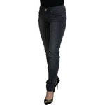 Acht Gray Cotton Skinny Low Waist Women Casual Denim Jeans