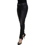 Fiorucci Black Cotton Low Waist Skinny Women Casual Jeans