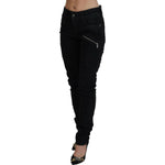 John Galliano Black Cotton Mid Waist Skinny Slim Fit Denim Jeans