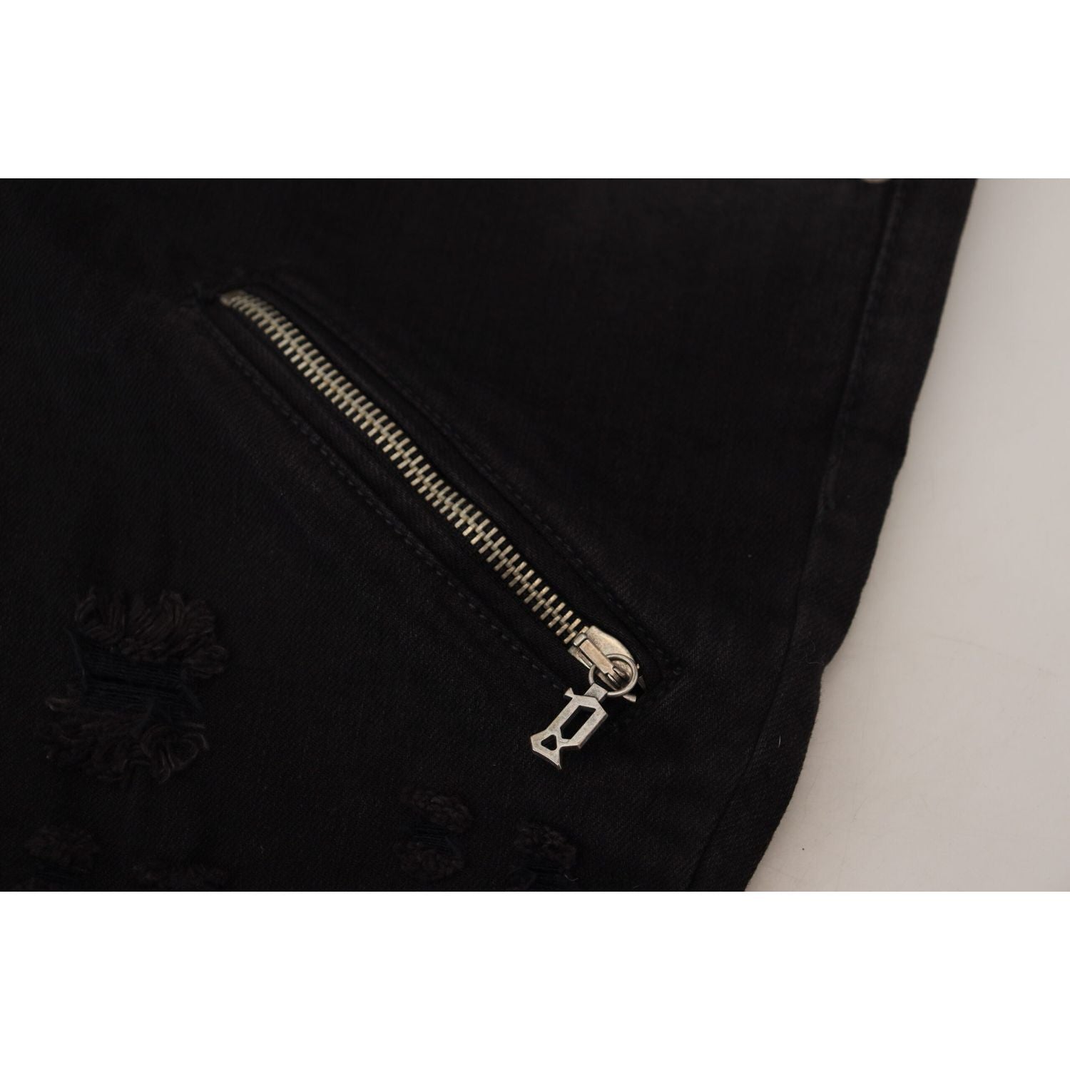 时尚中腰喇叭黑色牛仔裤