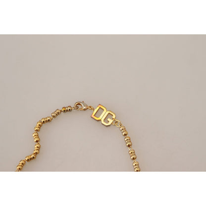 Dolce & Gabbana Gold Brass Chain SUPER PIG Pendant Logo Necklace Necklace