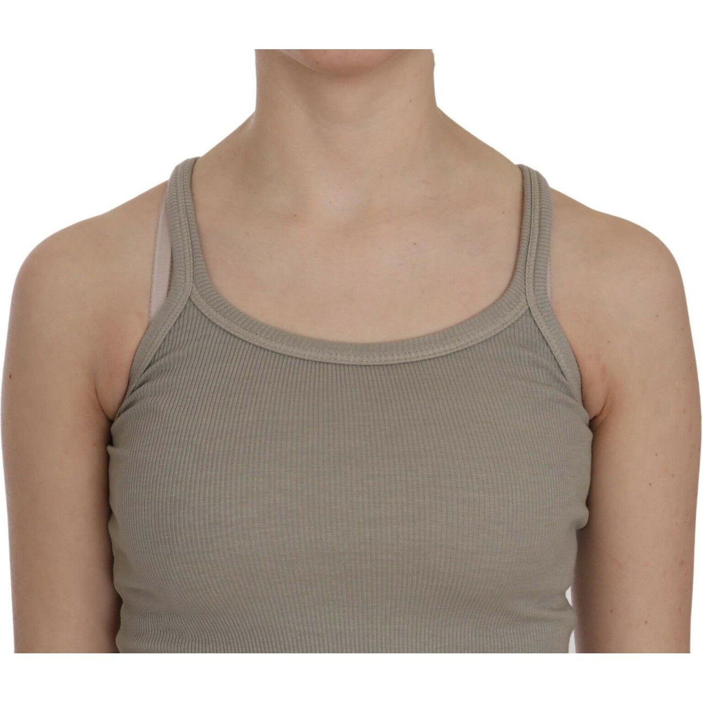 PINK MEMORIES Beige Sleeveless Spaghetti Strap Tank Blouse TSH3917- 40