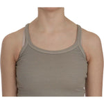 PINK MEMORIES Beige Sleeveless Spaghetti Strap Tank Blouse TSH3917- 40