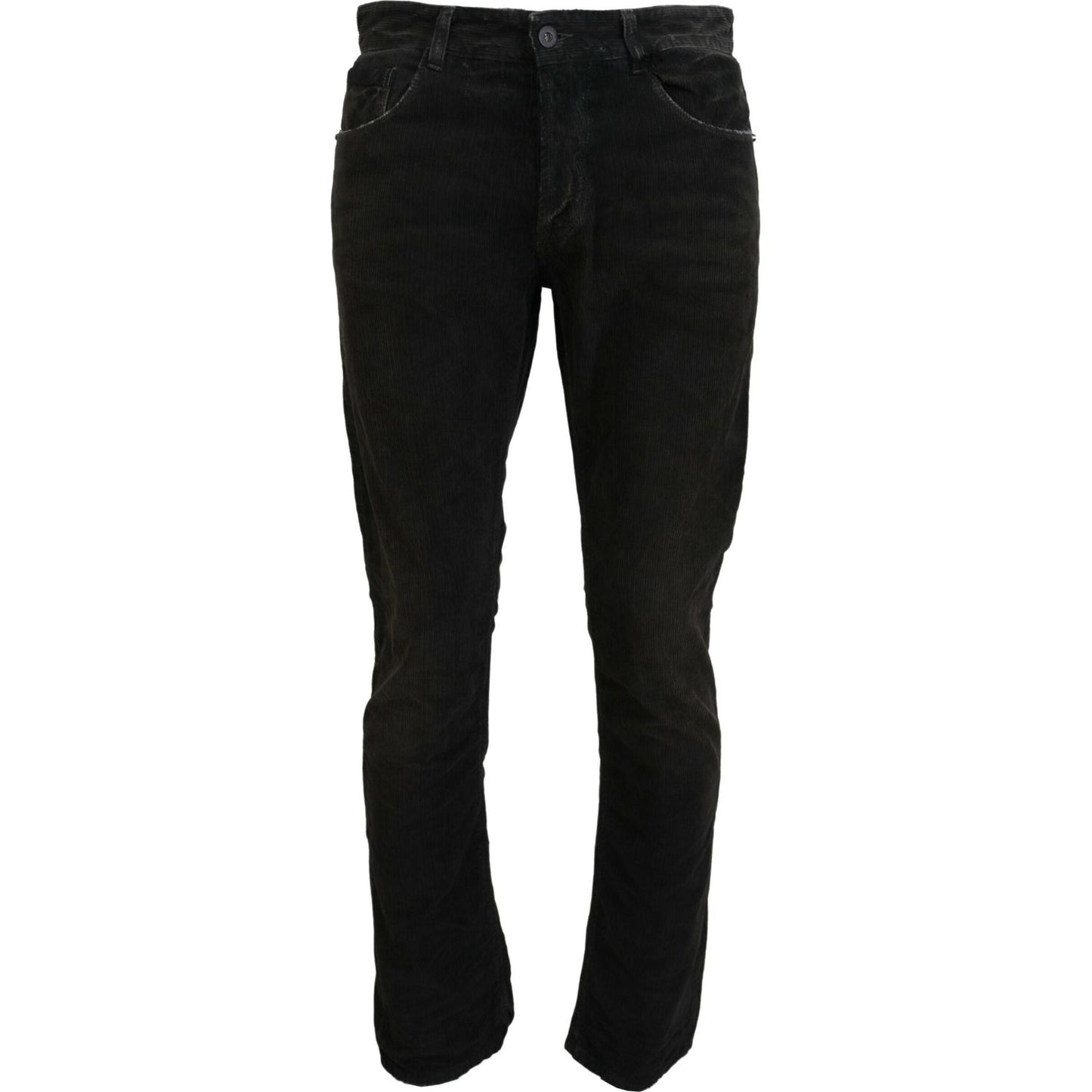 Costume National Gray Cotton Corduroy Men Casual Jeans