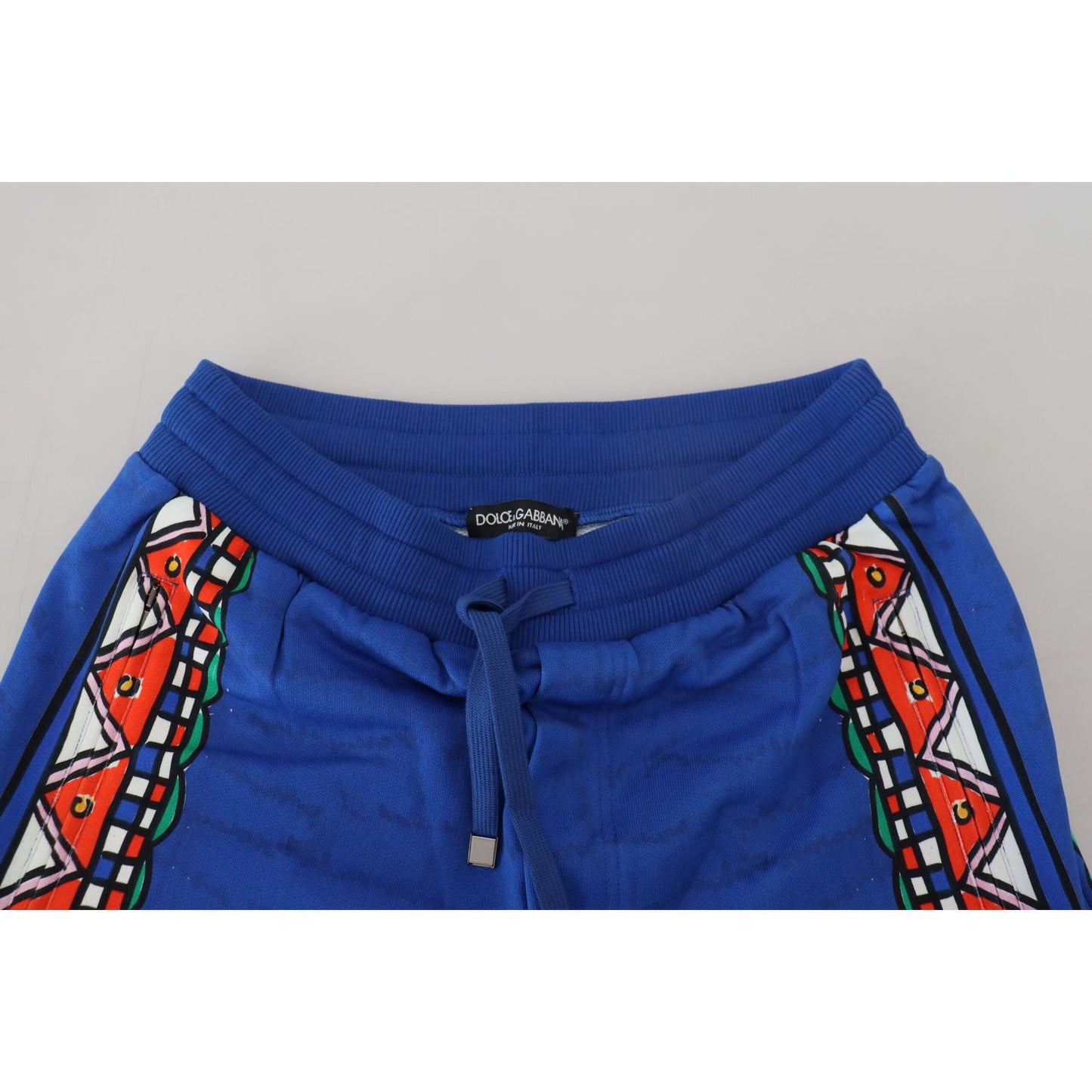 Dolce & Gabbana Blue Cotton Printed Bermuda Shorts