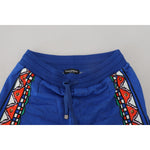 Dolce & Gabbana Blue Cotton Printed Bermuda Shorts