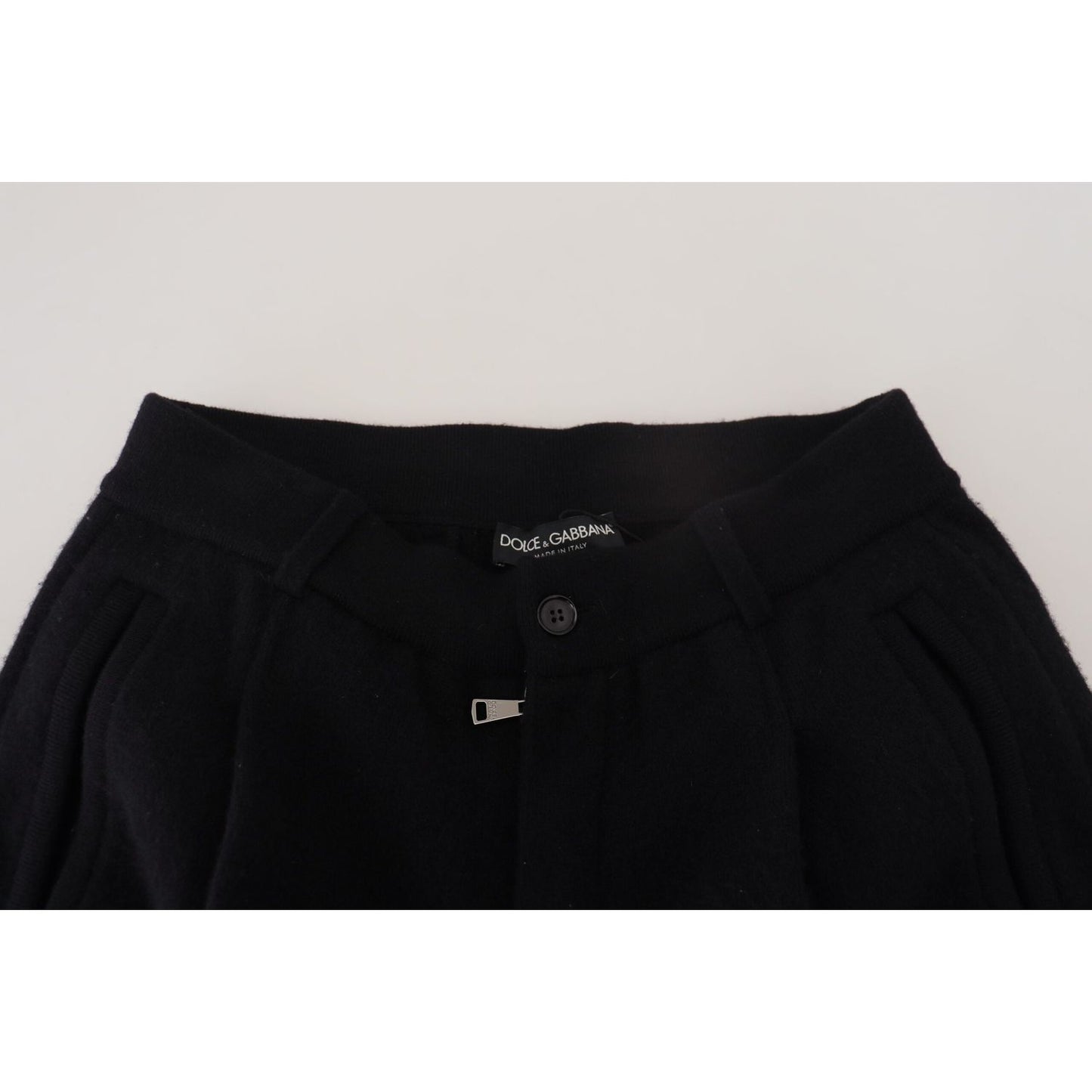 Dolce & Gabbana Elegant Black Tapered Wool Trousers Dolce & Gabbana