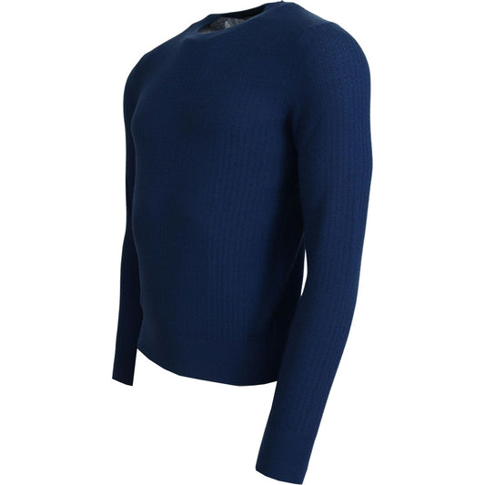 Dolce & Gabbana Elegant Blue Cashmere-Silk Men's Pullover Dolce & Gabbana