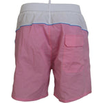 Dsquared² White Pink Logo Print Men Beachwear Shorts Swimwear