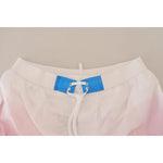 Dsquared² White Pink Logo Print Men Beachwear Shorts Swimwear