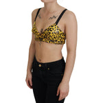 Dolce & Gabbana Yellow Leopard Cropped Bustier Corset Bra Top