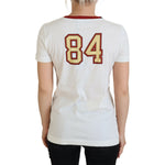 Dolce & Gabbana White Printed Short Sleeves Pullover Top