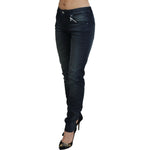 Acht Blue Washed Low Waist Slim Fit Cotton Denim Jeans