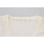 Patrizia Pepe Ivory V-Neck Long Sleeves Women Blouse Top