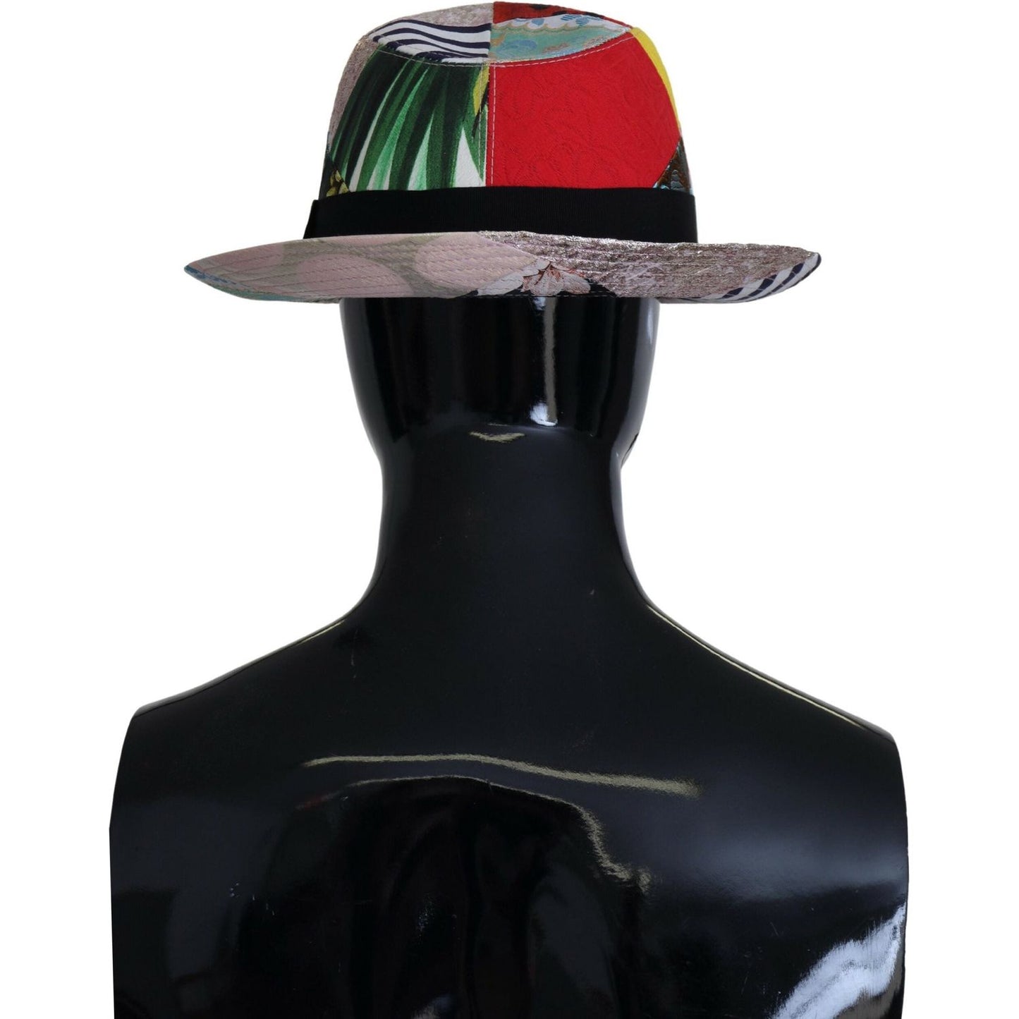 Dolce & Gabbana Multicolor Patchwork Women Fedora Wide Brim Hat