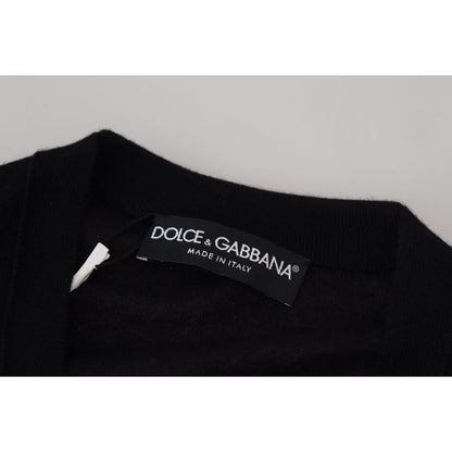 Dolce & Gabbana Black Cashmere Button Down Cardigan Sweater