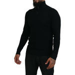 Dolce & Gabbana Black Silk Turtle Neck Pullover Sweater