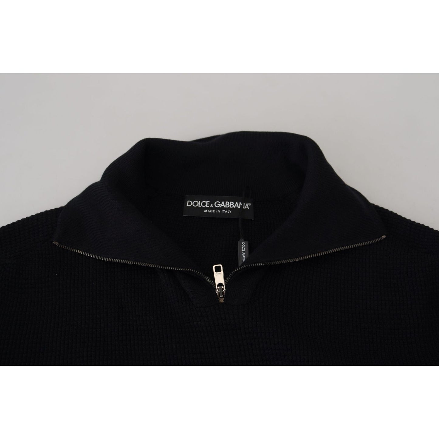 Dolce & Gabbana Black Silk Turtle Neck Pullover Sweater