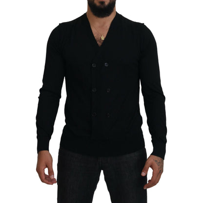 Dolce & Gabbana Black Cashmere Button Down Cardigan Sweater