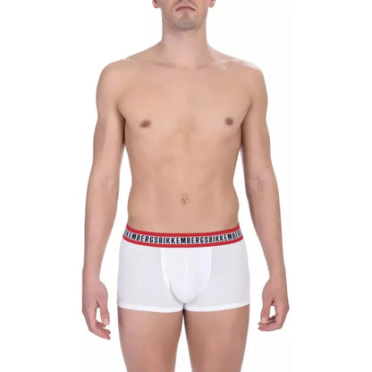 Bikkembergs White Cotton Men's Underwear Trunk Duo Pack