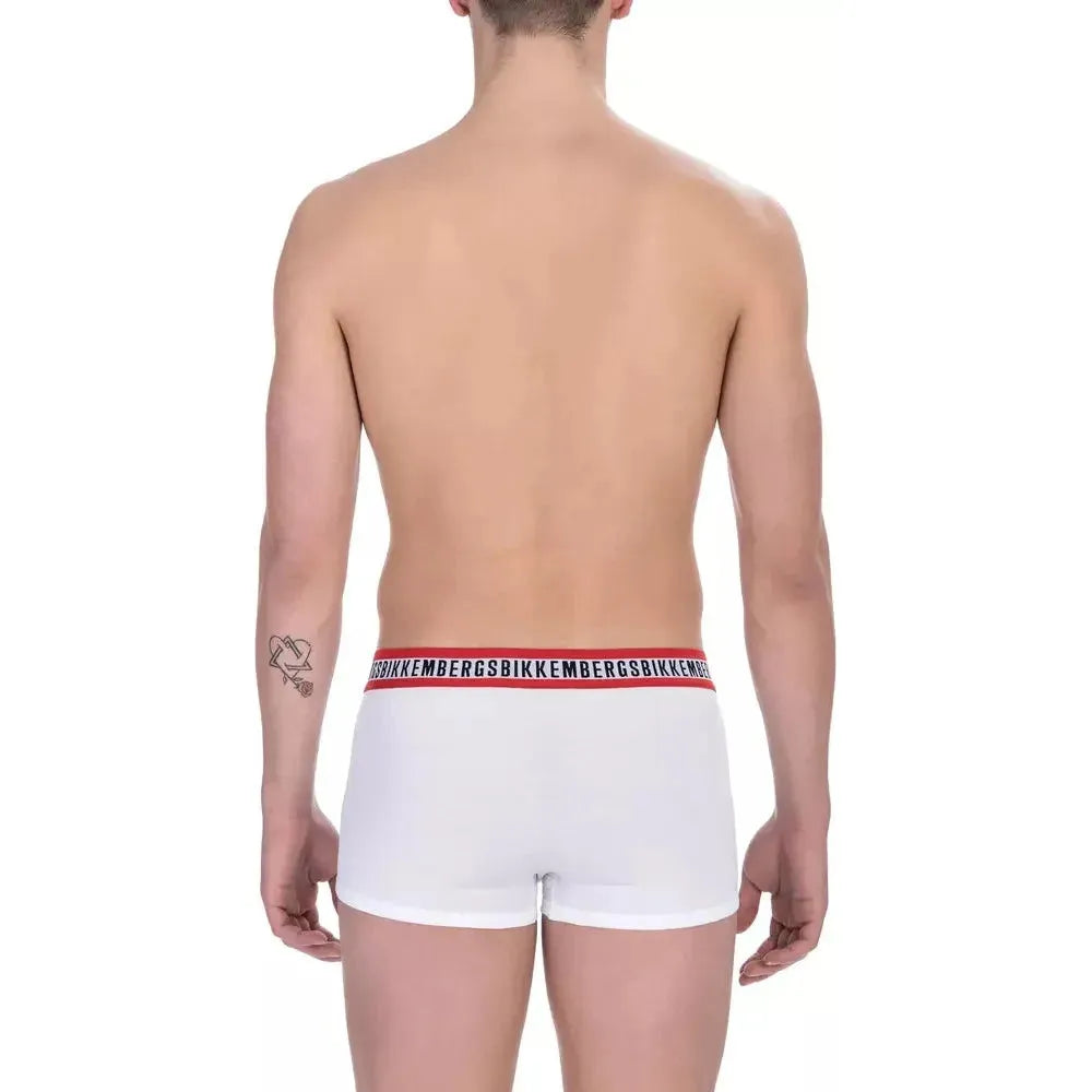 Bikkembergs White Cotton Men's Underwear Trunk Duo Pack