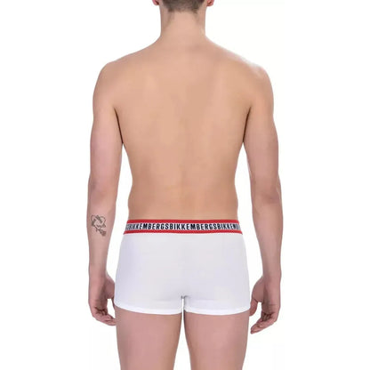 Bikkembergs White Cotton Men's Underwear Trunk Duo Pack