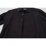 Dolce & Gabbana Black GOLD Cotton Collared Long Sleeve Shirt